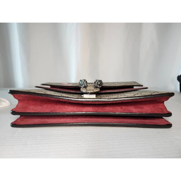 Gucci Dionysus Blooms Floral GG Supreme Canvas Shoulder Bag Medium Silver Chain - Picture 14 of 16